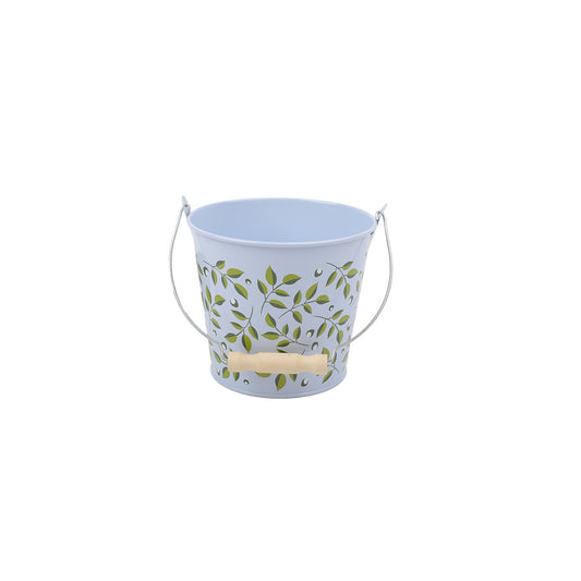 Printed Metal Bucket With Handle Floral Assorted