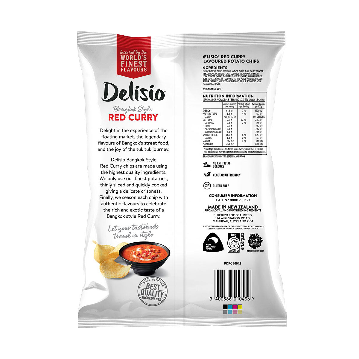 Bluebird Delisio Chips Red Curry 130g
