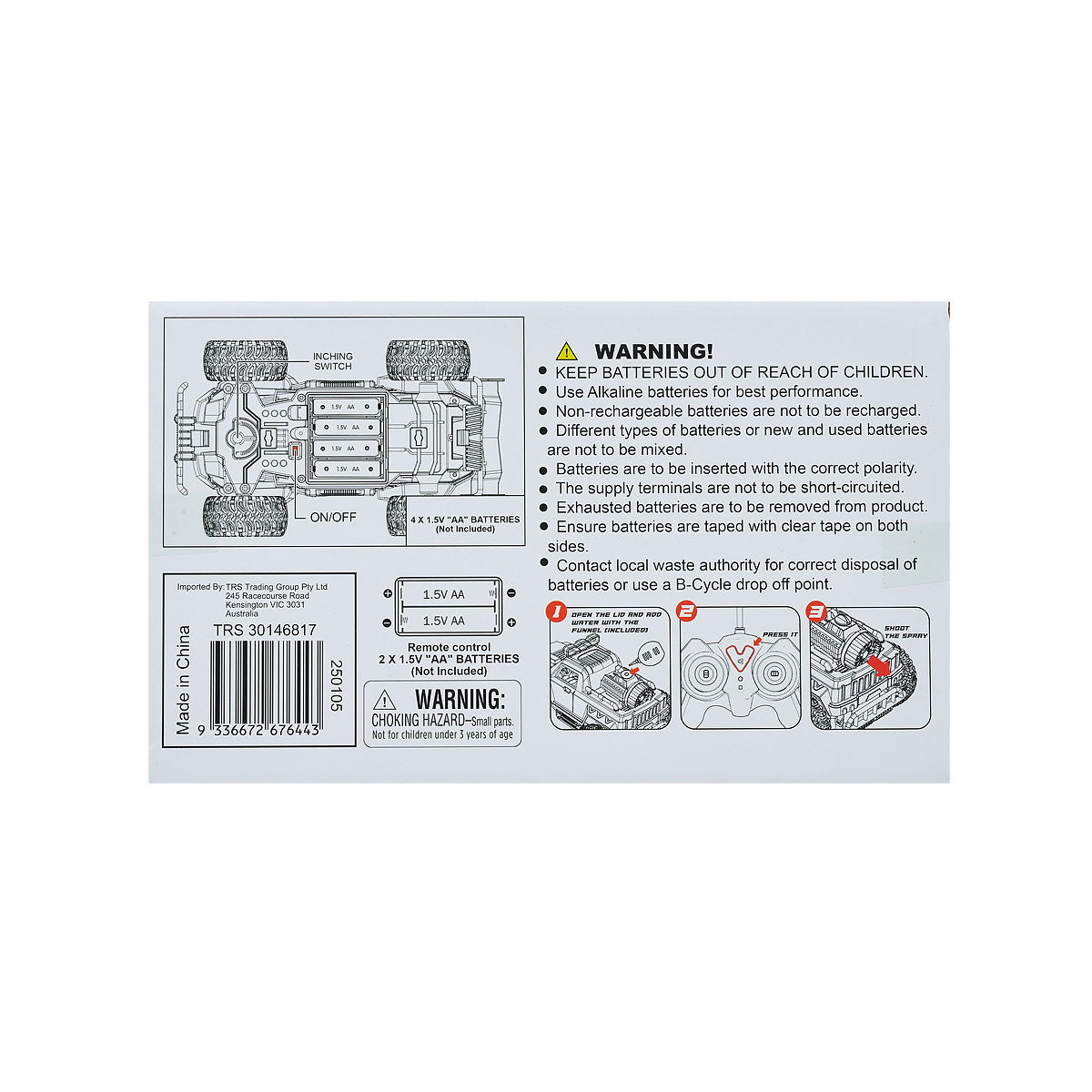 Five Way Spray Remote Control Car