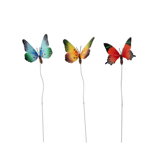 Metal Butterfly Garden Stake 67cm Assorted