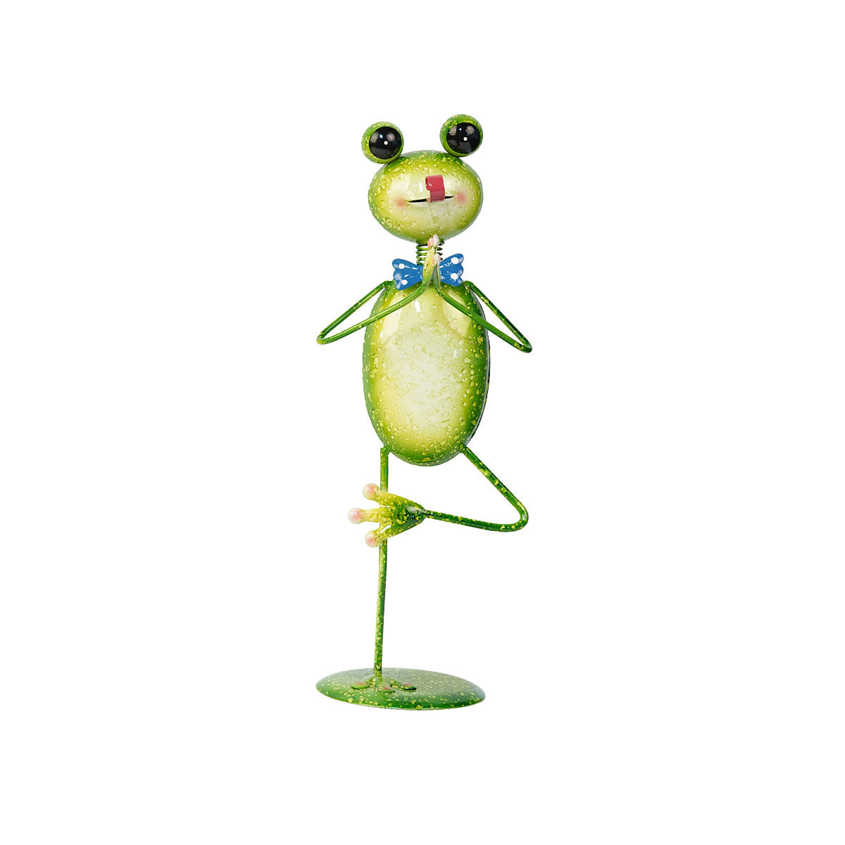 Statue Metal Frog Bowtie Yoga Assorted