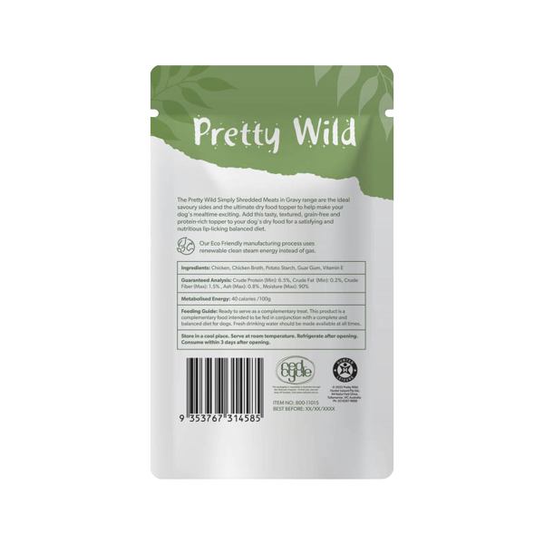 Pretty Wild Shreds Chicken Gravy Sachet 100g