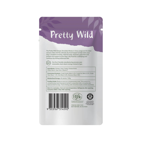 Pretty Wild Shreds Duck Gravy Sachet 100g