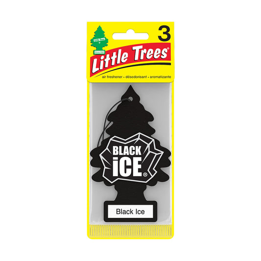 Little Trees Paper Air Freshener Black Ice 3pk