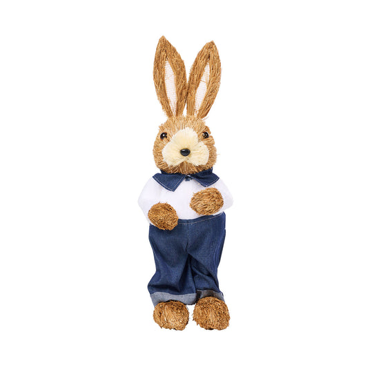Easter Straw Bunny In Denim Assorted