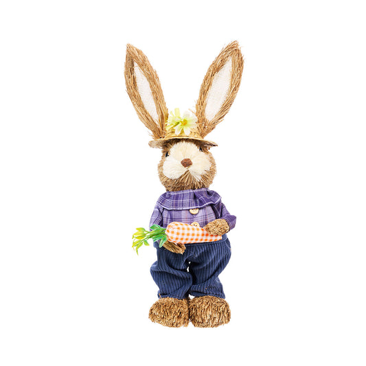 Easter Straw Bunny Purple/Mint Assorted