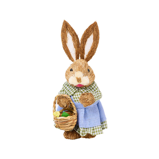 Easter Straw Bunny Pin Stripe/Checked Assorted