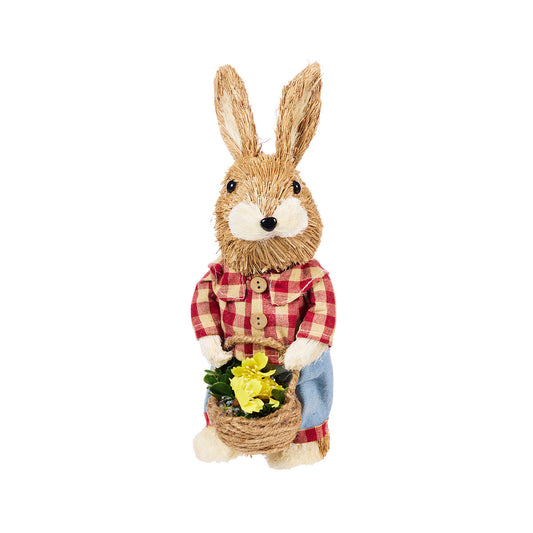 Easter Straw Bunny Buttons With Basket Assorted