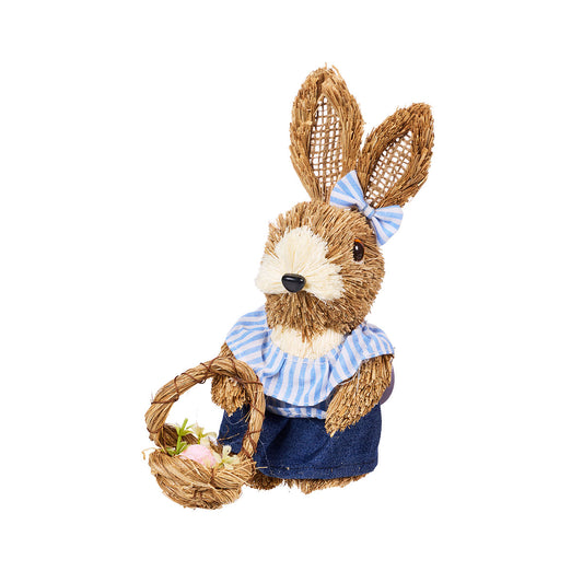Easter Straw Bunny Carrot/Basket Assorted