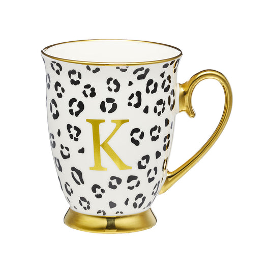 Leopard Monogram Mug K,H,N Assorted