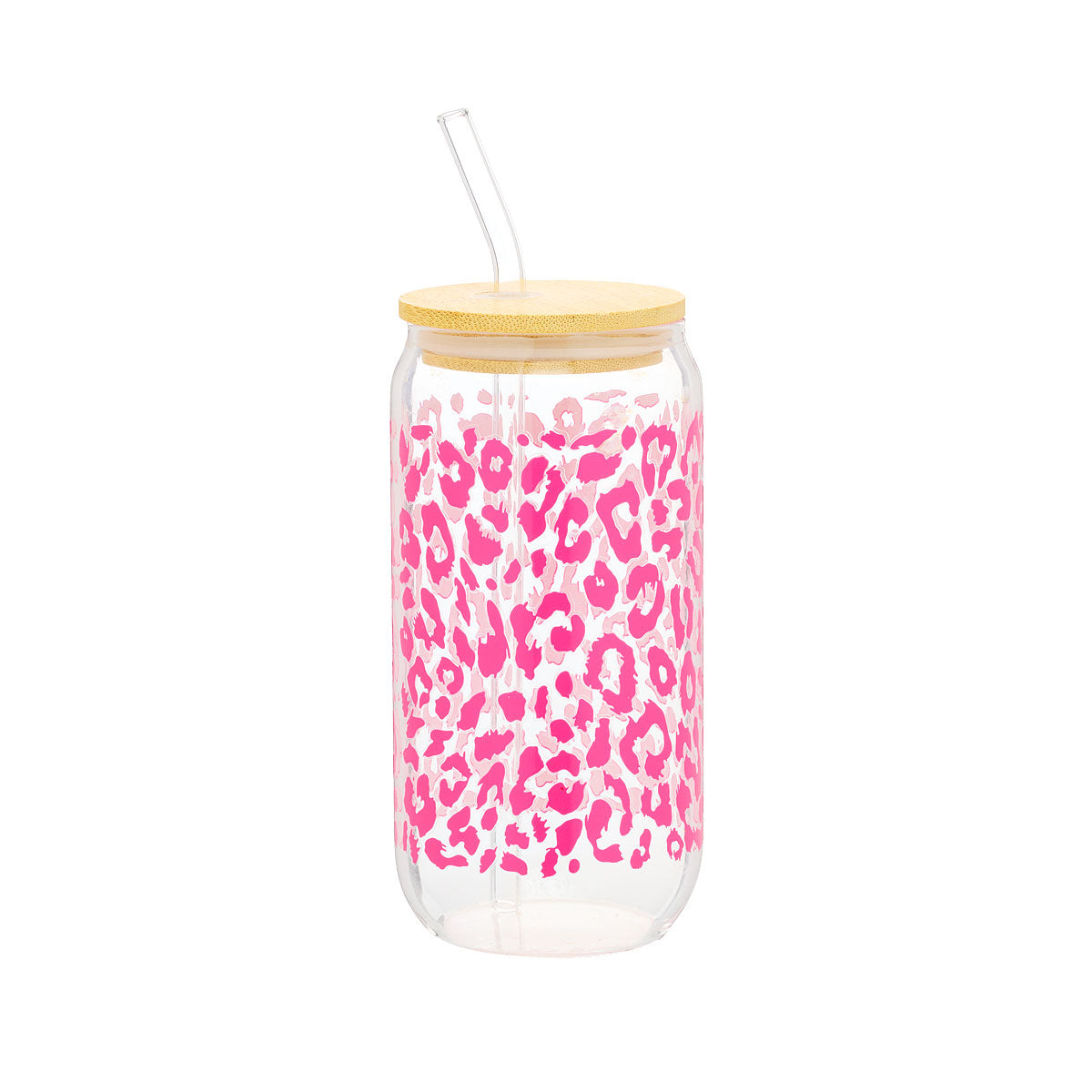 Leopard Glass Smoothie Cup 500mL Assorted