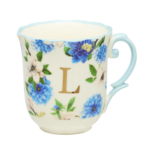 Classic Floral Monogram Mug S,C,L Assorted