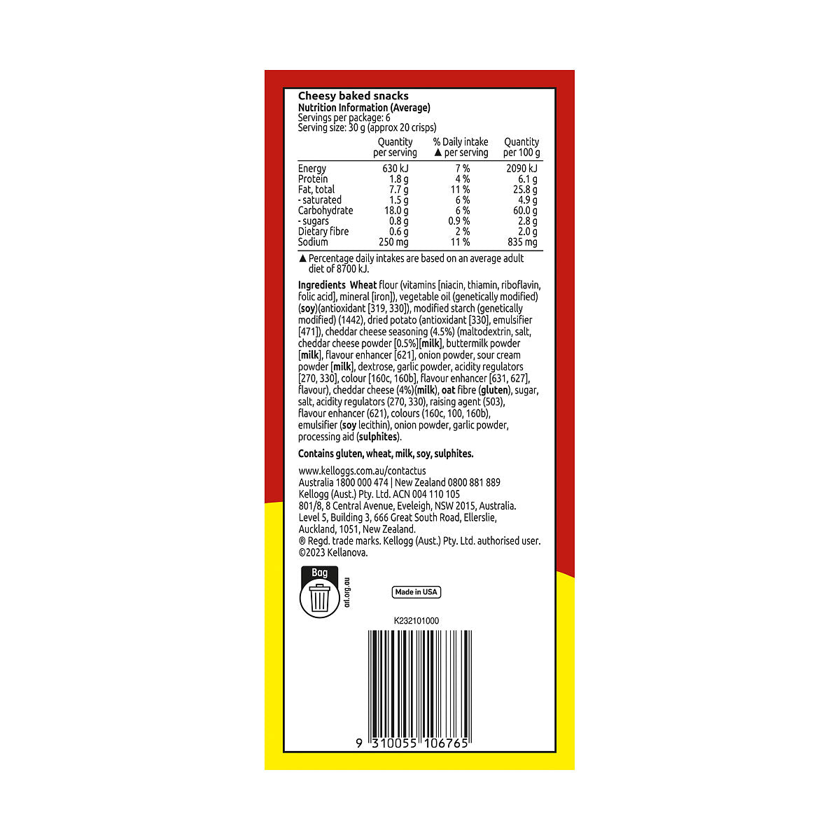 Cheez-it Snap'd Cheddar Cheese 185g