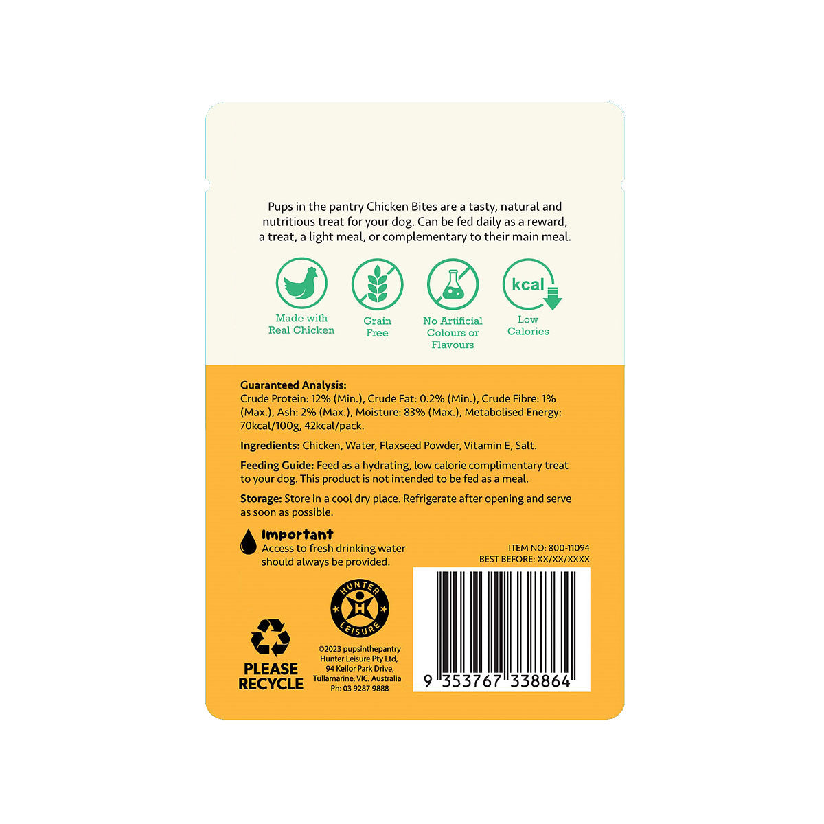 Pups In The Pantry Chicken Bites 60g