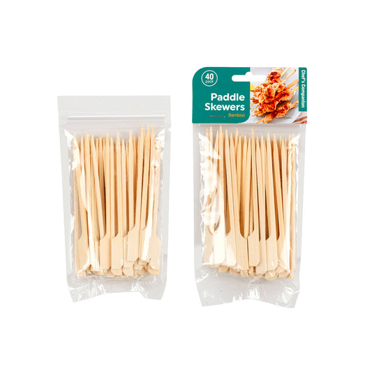 Bamboo Paddle Skewer 12cm 40pk