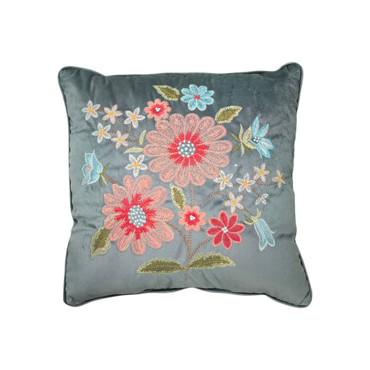 Square Embroidered Cushion Divine Floral 42X42cm