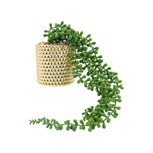 Faux String Of Pearls Gold Pot