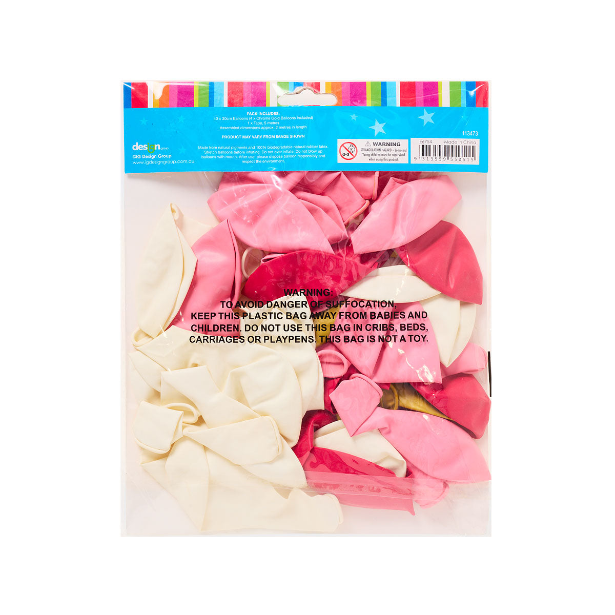 Balloon Garland Pink & White 40pk