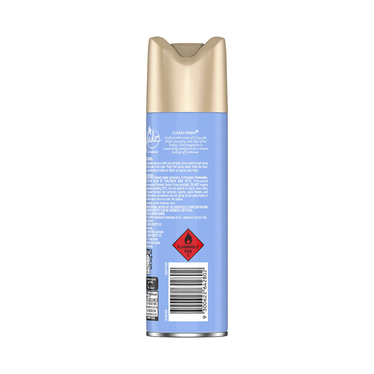 Glade Air Freshener Spray Clean Linen 200g