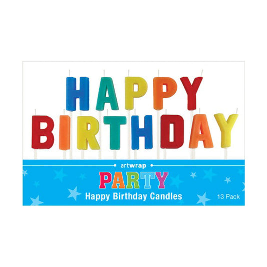 Candle Words Happy Birthday Bright 13pce