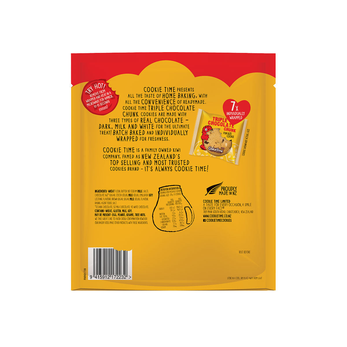 Cookie Time Triple Chocolate Chunk 140g 7pk