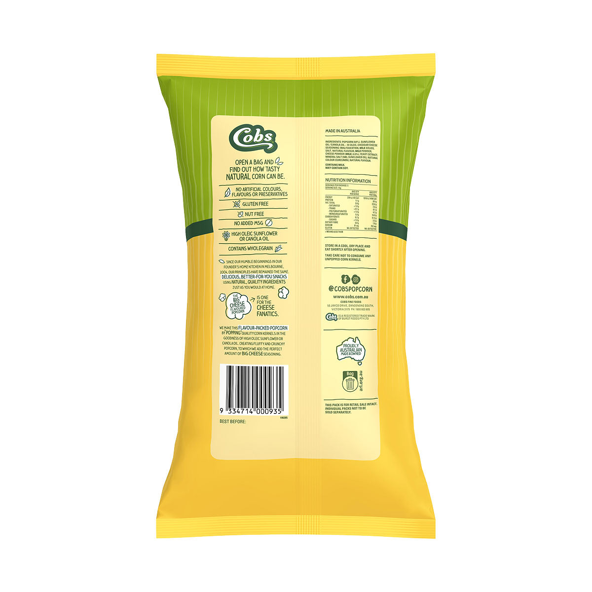 Cobs Popcorn Big Cheese 60g 5pk