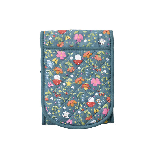 Printed Double Oven Glove Mushroom/Leaf