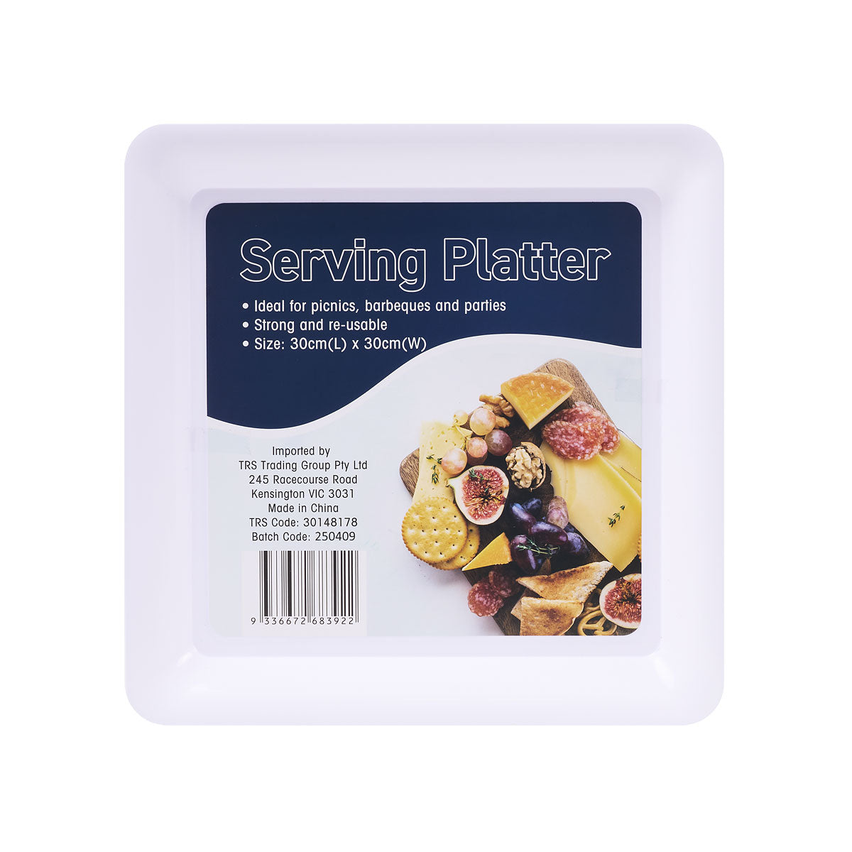 Platter Square White 30cmx30cm