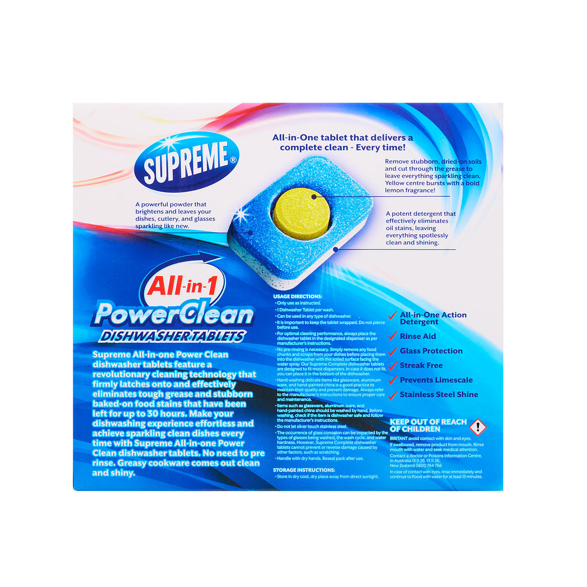 Supreme All-in-1 PowerClean Dishwasher Tablets 100pk