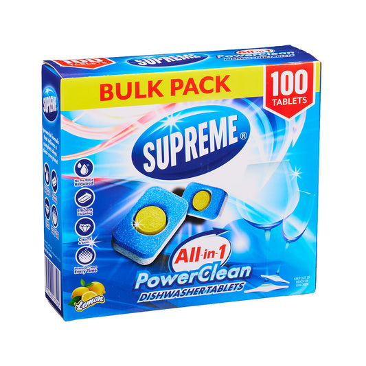 Supreme All-in-1 PowerClean Dishwasher Tablets 100pk
