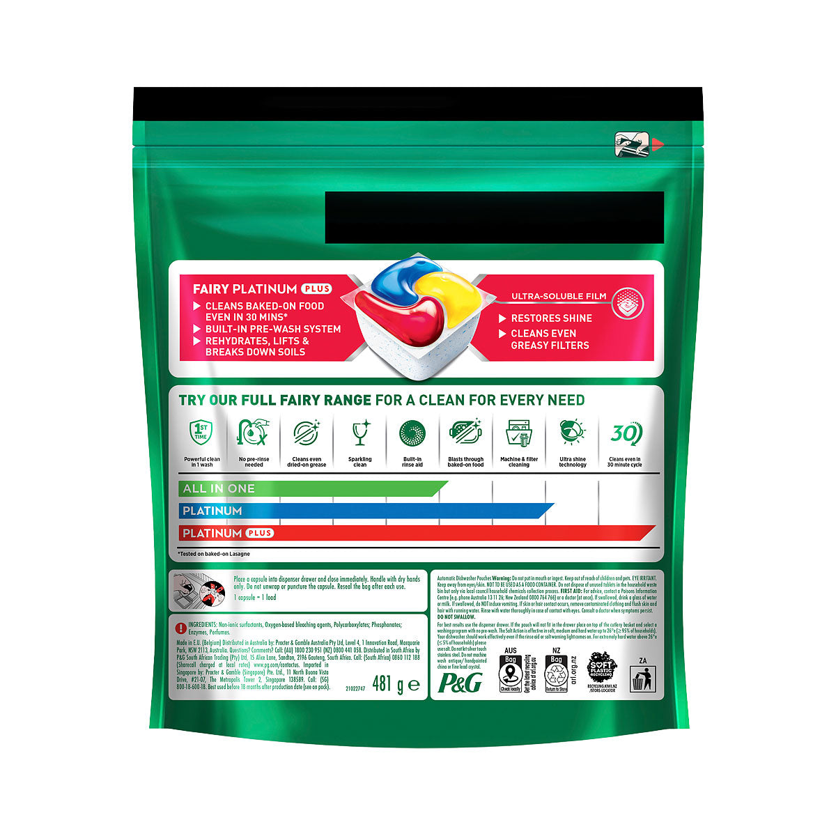 Fairy Platinum Plus 30 Minute Miracle Lemon Dishwasher Capsules 31pk