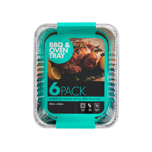 Rectangular Foil Tray 32x26cm 6pk