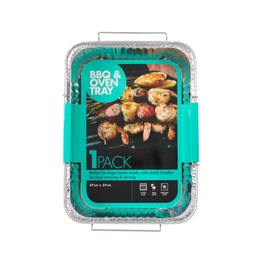 Rectangular Foil Tray With Handle 37x27cm