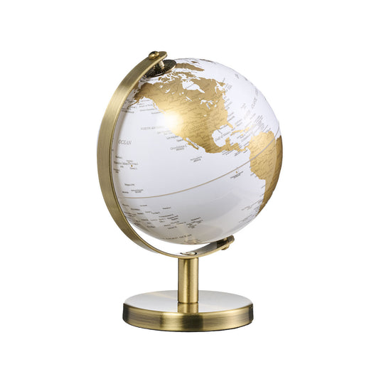 Globe White/Gold Ornament