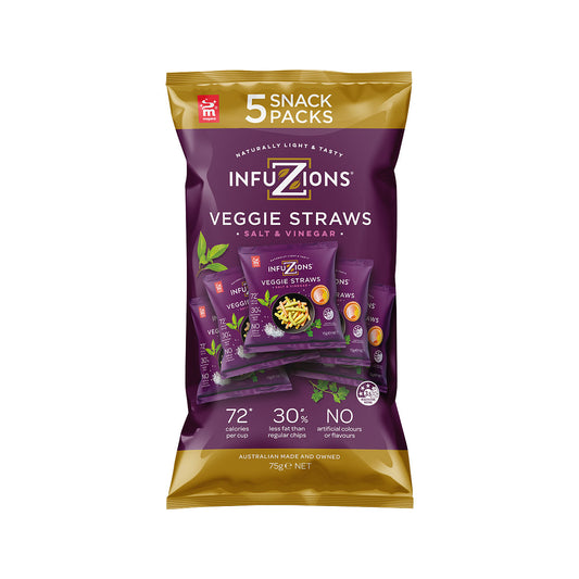 Infuzions Veggie Straws St &Vin 75g 5PK
