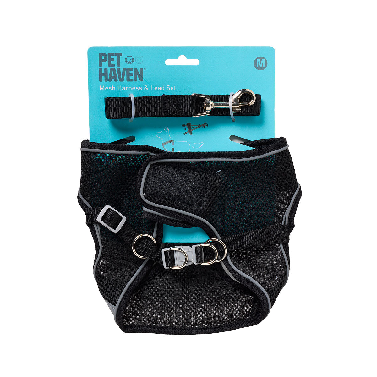 Mesh Harness/Lead Set Black S/M