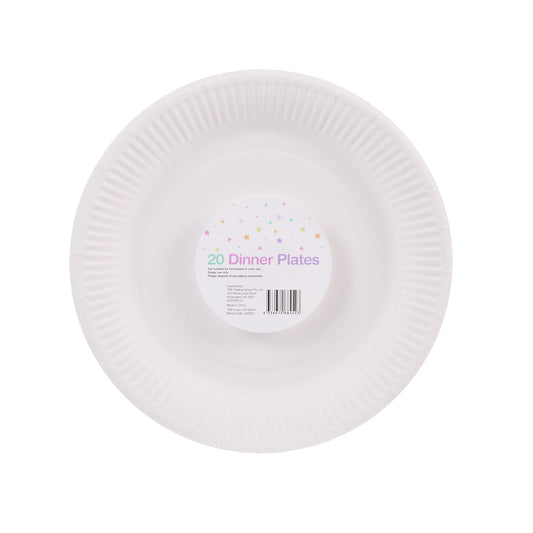 Dinner Plate White 23cm 20pk