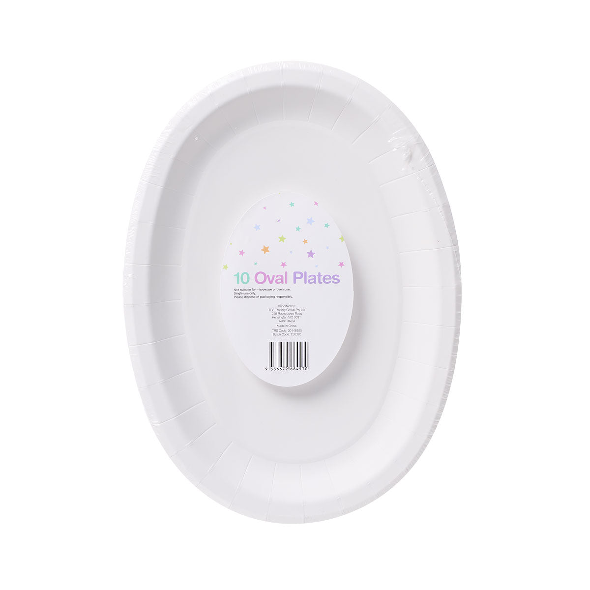 Oval Plate White 26cm 10pk