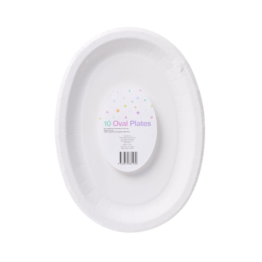 Oval Plate White 26cm 10pk