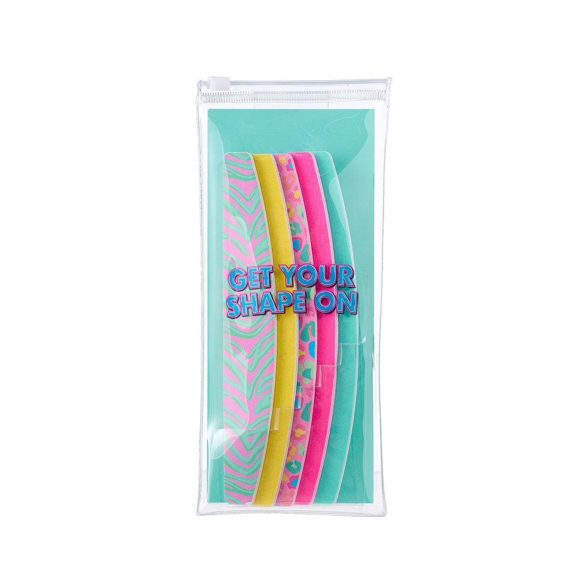 Neon Animal Printed Curved Nail File 5pk