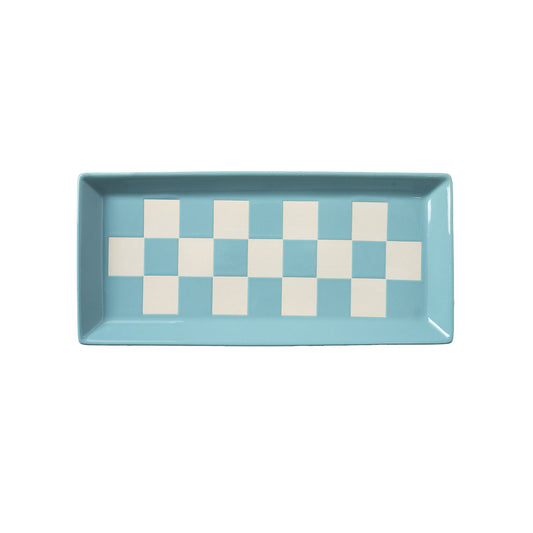 Checkers Platter Blue