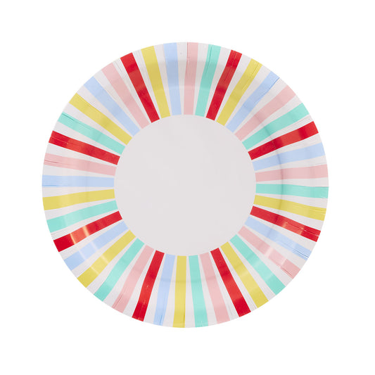 Carnival Stripe Border Plate 23cm 16pk