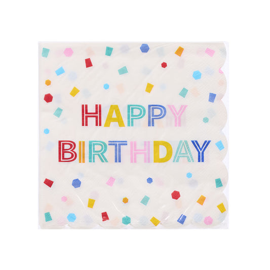 Napkin Happy Birthday Print 20pk