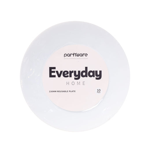 Reusable Plates White 23cm 10pk