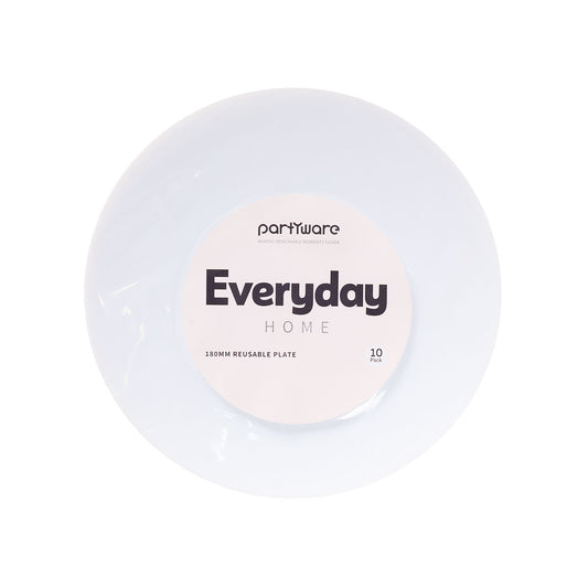 Reusable Plates White 18cm 10pk