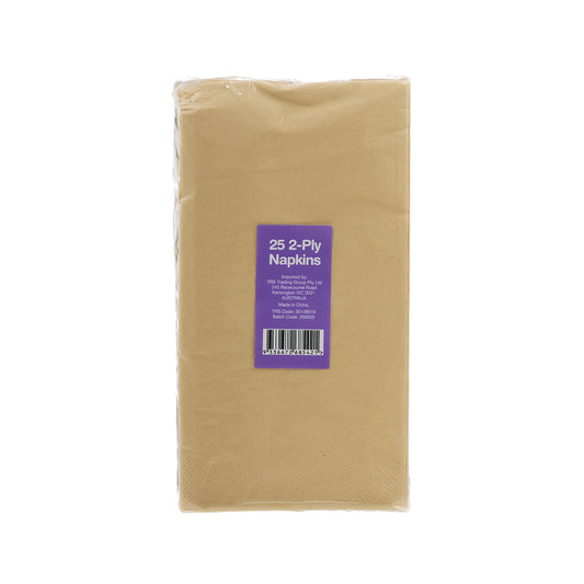 Natural Napkin 2ply 40x40cm 25pk