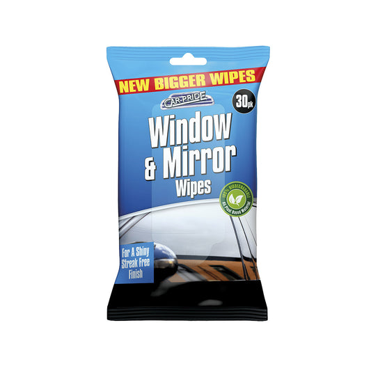 Car Pride Window & Mirror Wipes 30pk