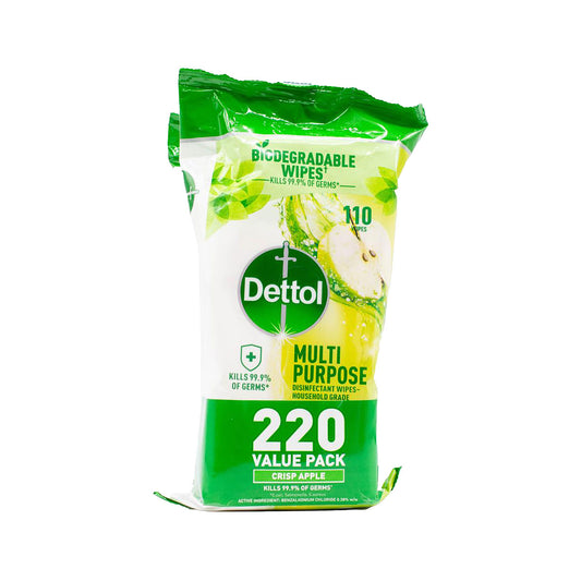 Dettol Multipurpose Wipes Apple 2x110pk
