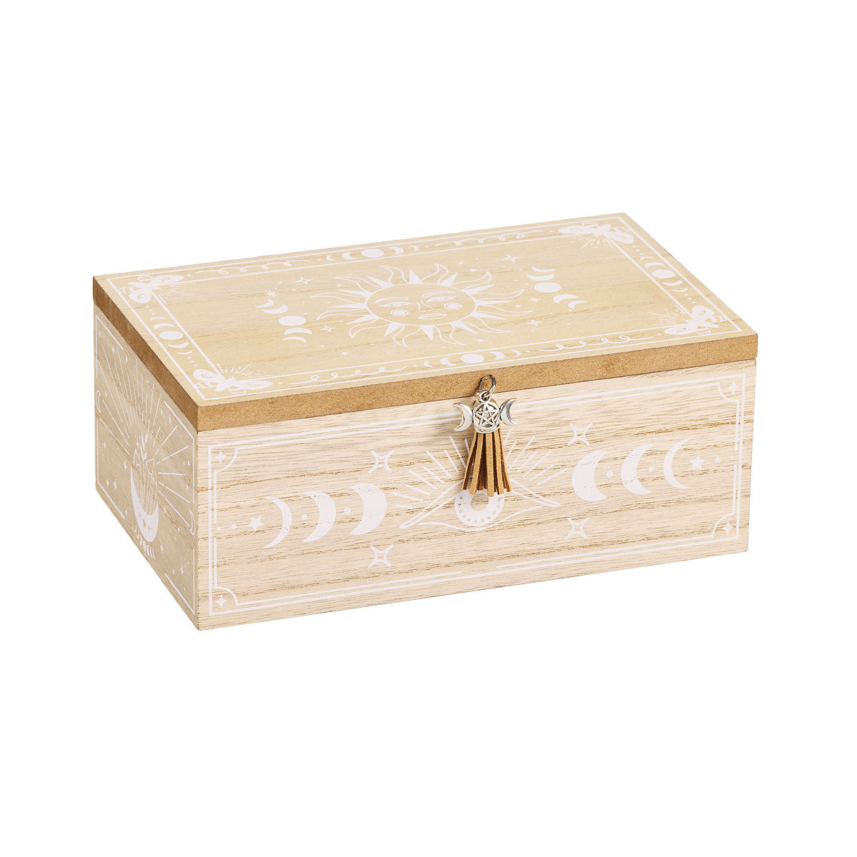 Wooden Trinket Box Sun & Moon