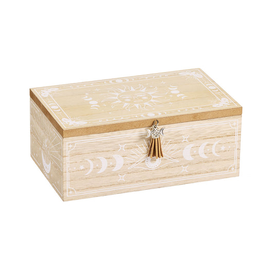 Wooden Trinket Box Sun & Moon
